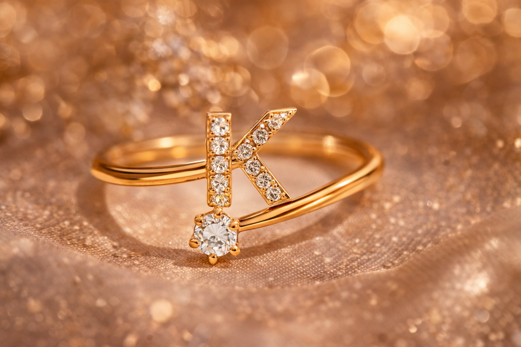 Adjustable Alphabet Zircon Ring