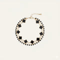Triple-Strand Gold & Black Clover Bracelet