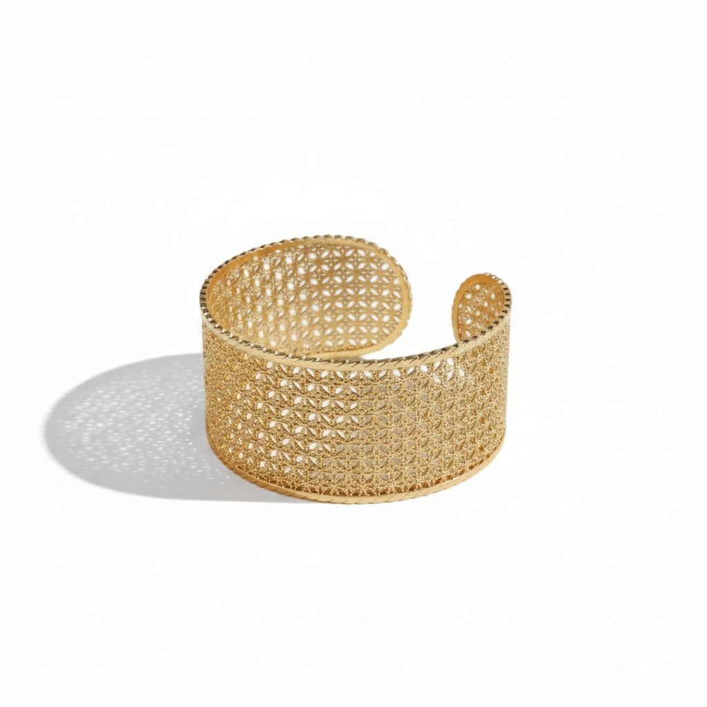 Filigree Cuff Bracelet and Adjustable Ring Set